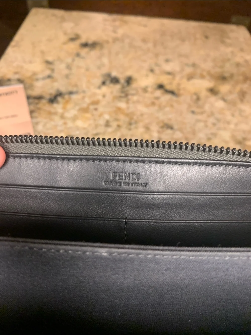 Fendi Monster Black, White and Gray Leather Zip-Around Wallet - Picture 11 of 17